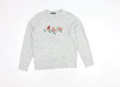 Womens UK Size 10 Bonmarché Grey Pullover Jumper