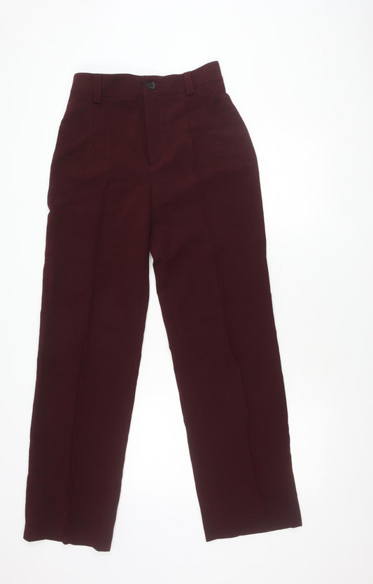 Womens UK Size S Zara Regular Fit  Red Trousers