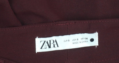 Womens UK Size S Zara Regular Fit  Red Trousers