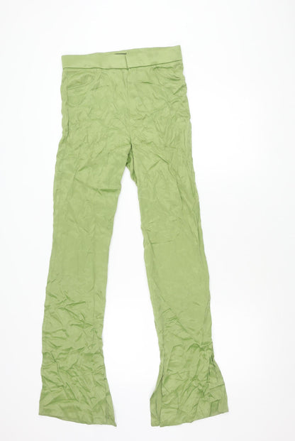Womens UK Size S Zara Regular Fit Casual Green Trousers