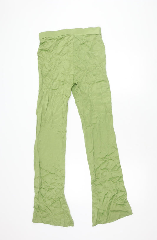 Womens UK Size S Zara Regular Fit Casual Green Trousers