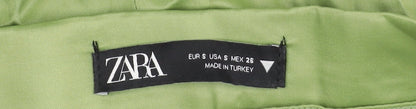 Womens UK Size S Zara Regular Fit Casual Green Trousers