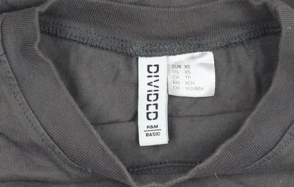 Womens UK Size XS H&M Grey Basic T-Shirt