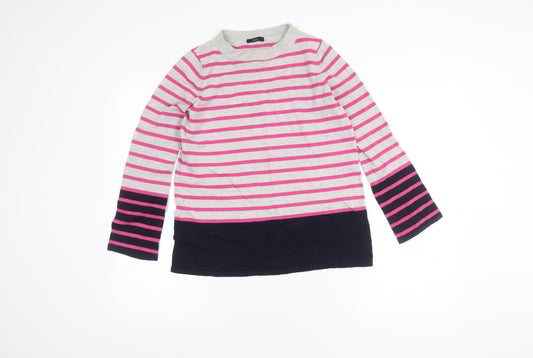 M&Co Women's Pink Striped Top Size 10