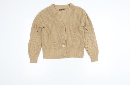 Womens UK Size XS Marks and Spencer Beige Cardigan Jumper