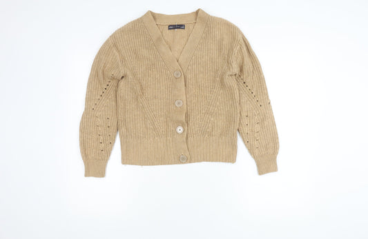 Womens UK Size XS Marks and Spencer Beige Cardigan Jumper