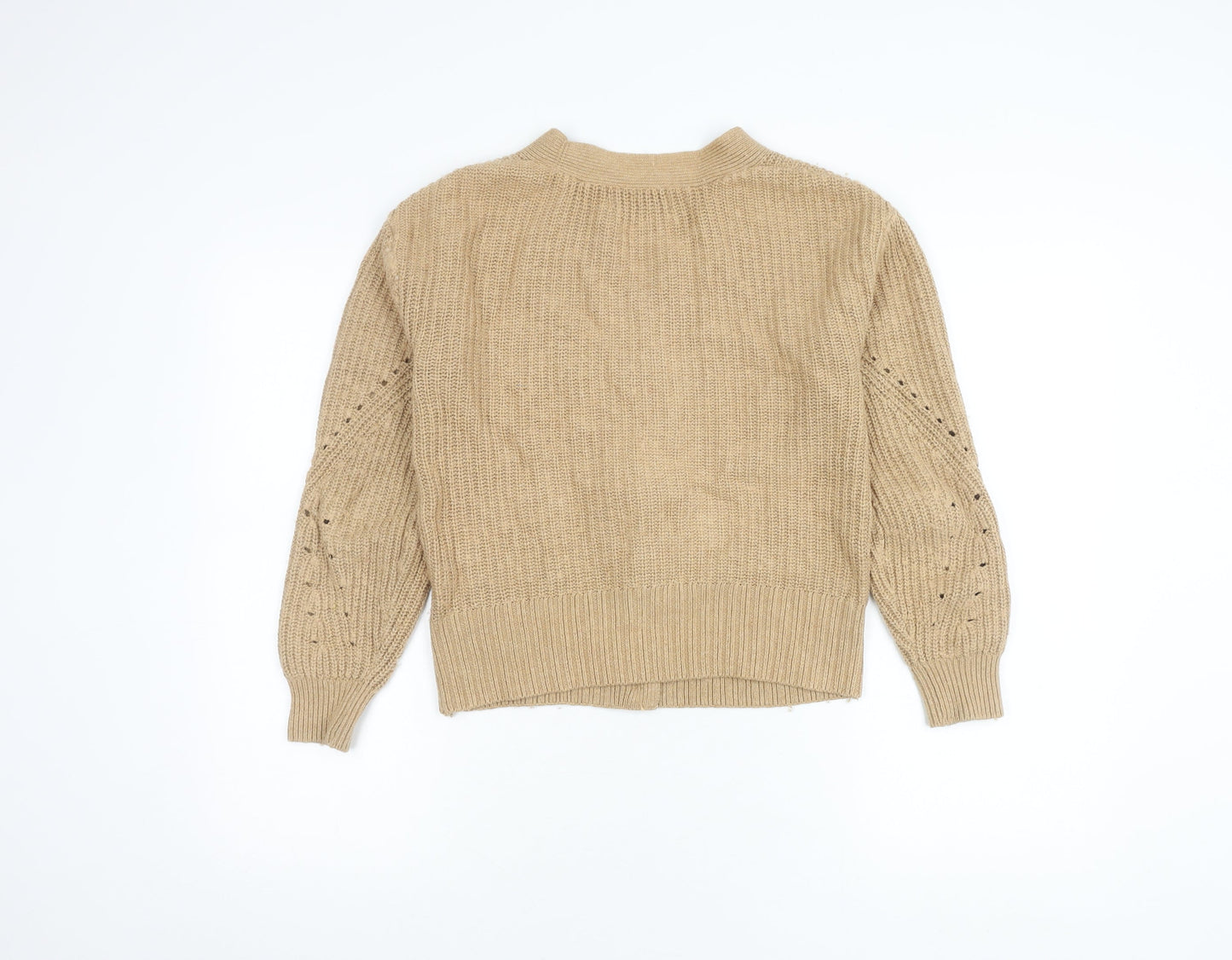 Womens UK Size XS Marks and Spencer Beige Cardigan Jumper