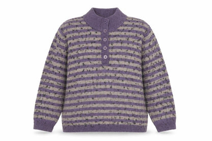 Womens UK Size XL Damart Purple Henley Jumper