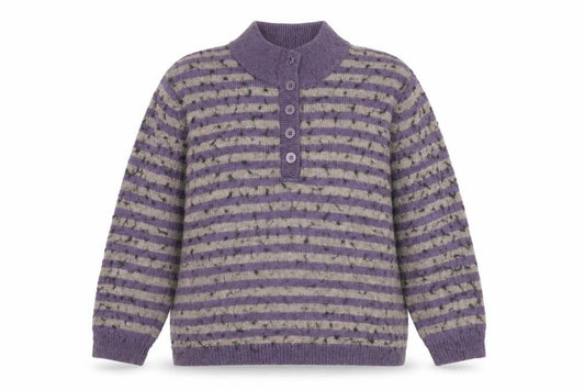 Womens UK Size XL Damart Purple Henley Jumper