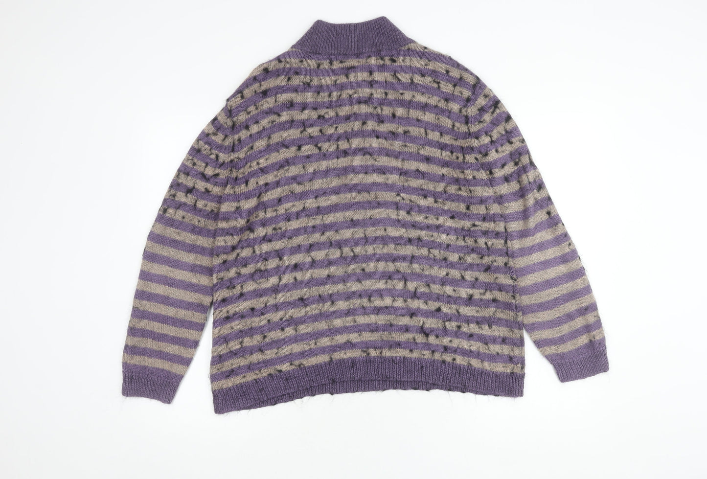 Damart Women's Purple Henley Jumper XL