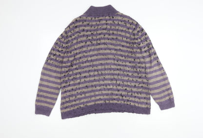 Damart Women's Purple Henley Jumper XL