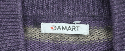 Damart Women's Purple Henley Jumper XL