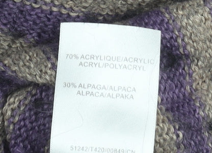 Damart Women's Purple Henley Jumper XL