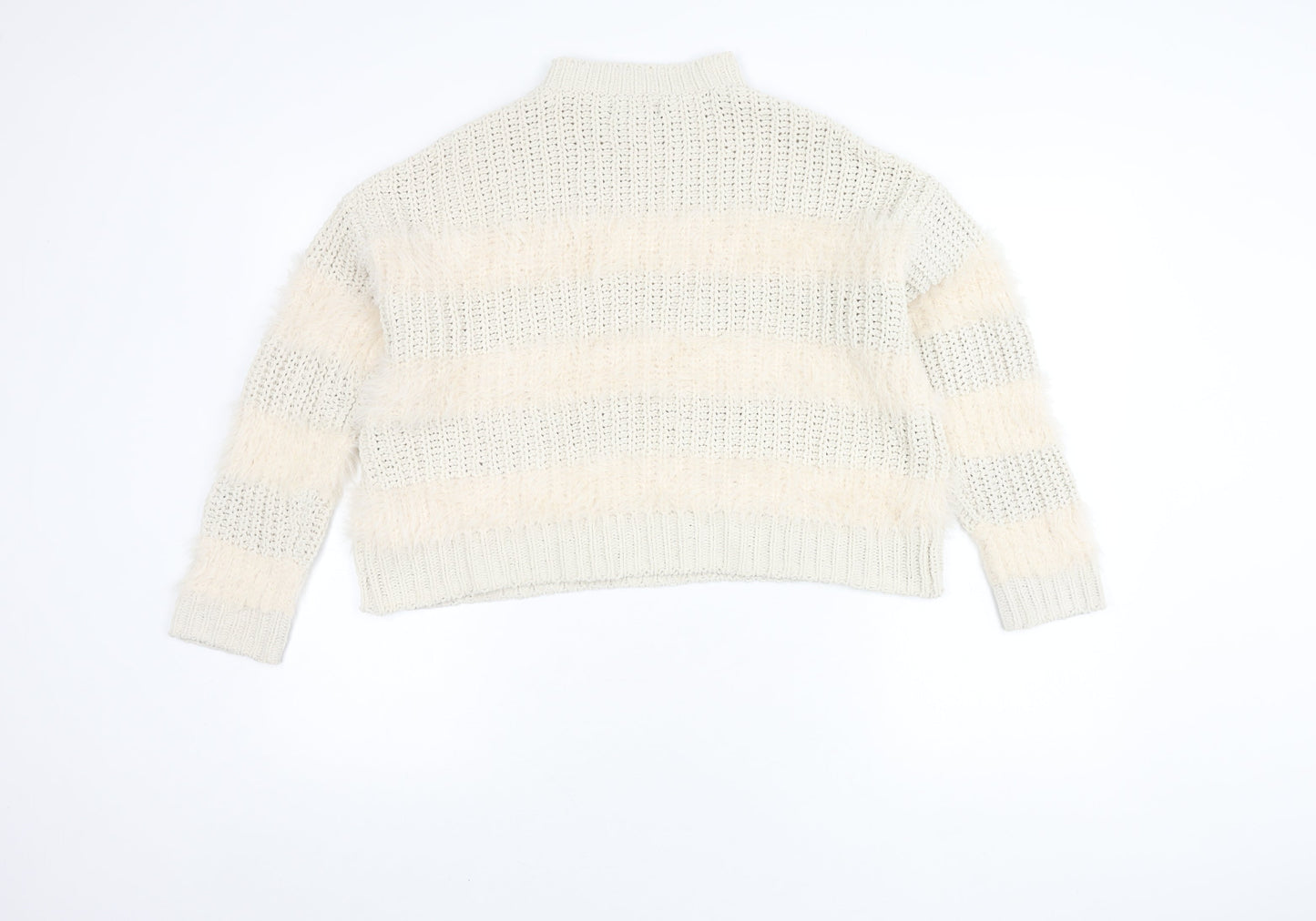 Womens UK Size 2 Bershka Ivory Pullover Jumper