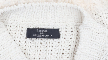 Womens UK Size 2 Bershka Ivory Pullover Jumper