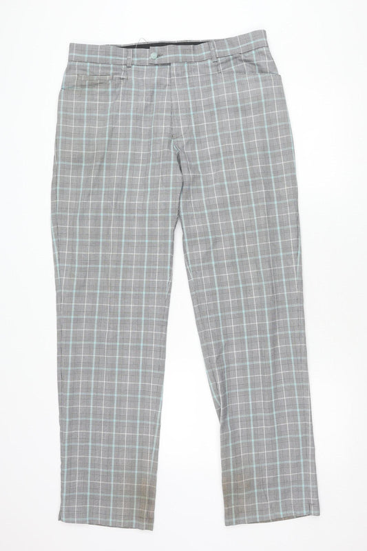 Stromberg Men's Grey Check Trousers 36L Business Style