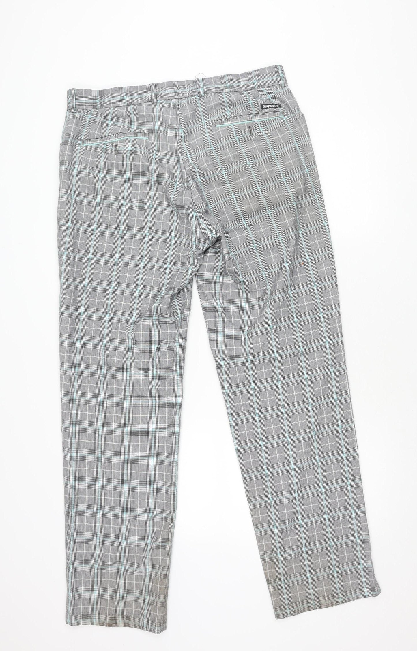 Stromberg Men's Grey Check Trousers 36L Business Style