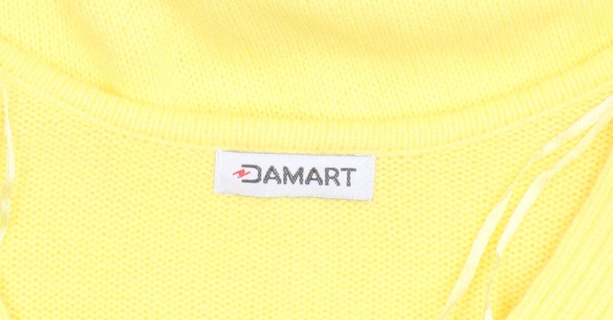 Damart Women's Yellow V-Neck Pullover Jumper XL