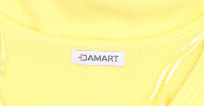Damart Women's Yellow V-Neck Pullover Jumper XL