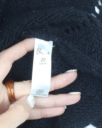 Womens UK Size 20 BHS Black Cardigan Jumper