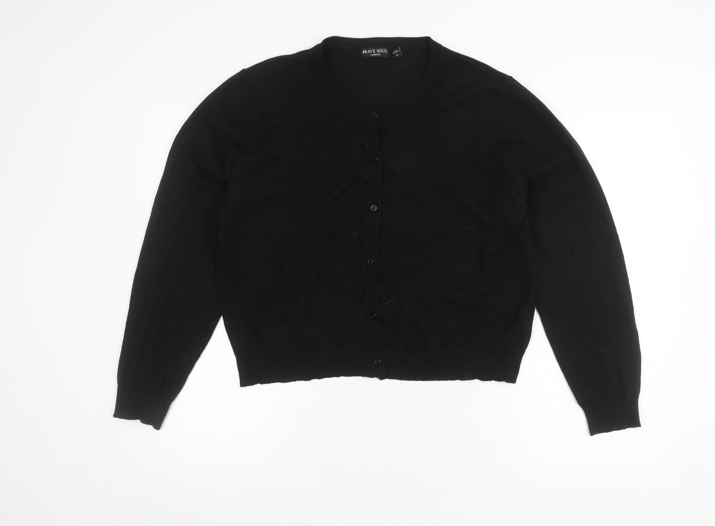 Womens UK Size 12 Brave Soul Black Cardigan Jumper