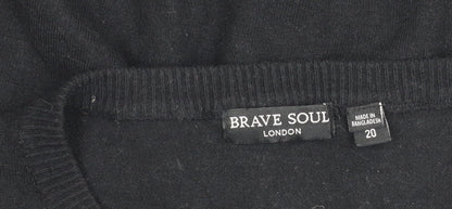 Womens UK Size 12 Brave Soul Black Cardigan Jumper
