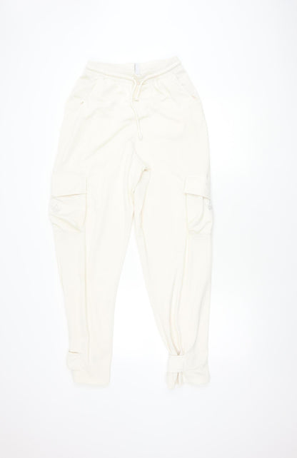 Adidas Unisex White Jogger Trousers - Large