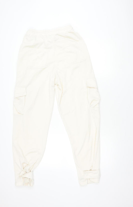 Adidas Unisex White Jogger Trousers - Large