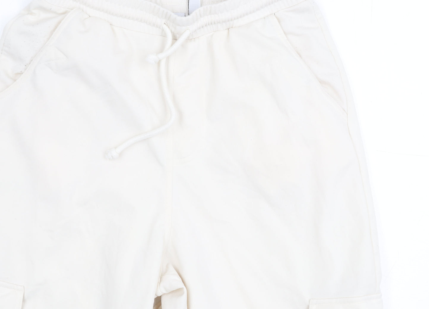 Adidas Unisex White Jogger Trousers - Large