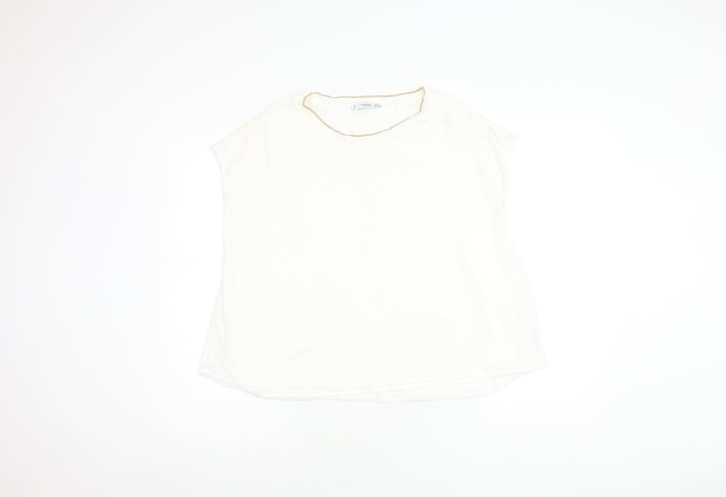 Womens UK Size L Mango Ivory Jersey Blouse