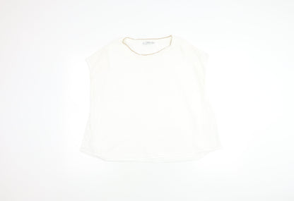Womens UK Size L Mango Ivory Jersey Blouse