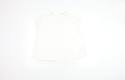 Womens UK Size L Mango Ivory Jersey Blouse