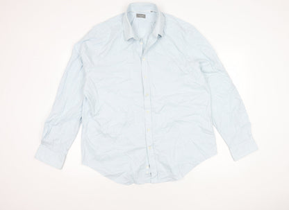 Jaeger Men's Blue Slim Fit Checked Shirt 17.5