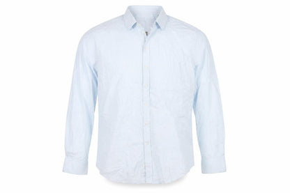 Front view of Jaeger Men's Blue Slim Fit Checked Shirt 17.5