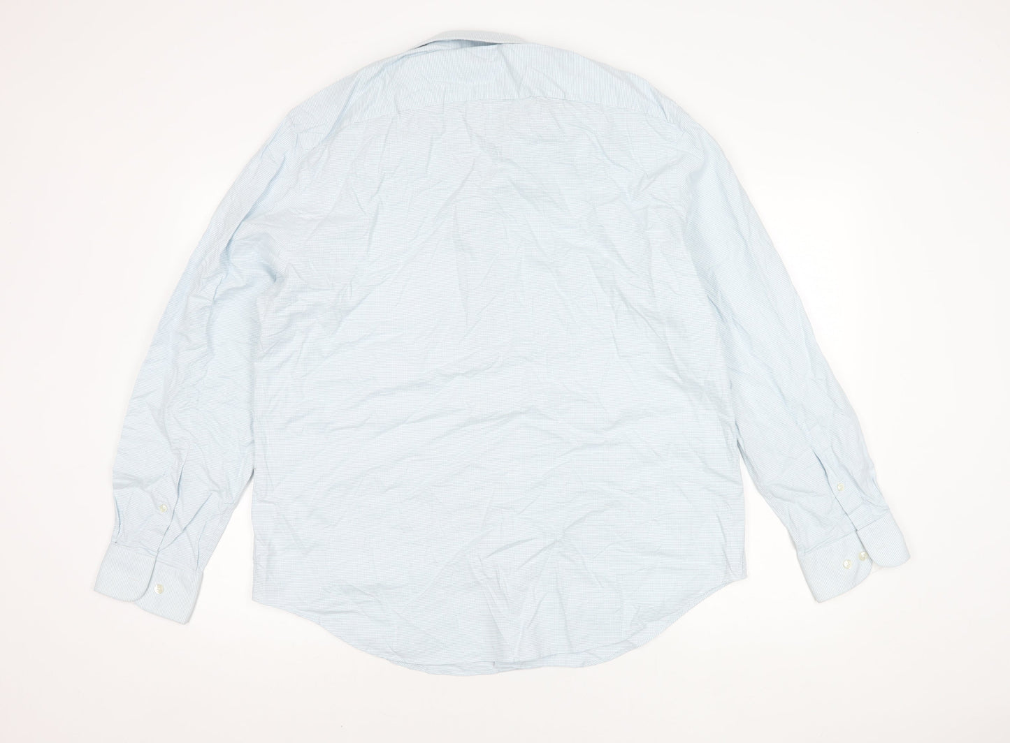 Jaeger Men's Blue Slim Fit Checked Shirt 17.5