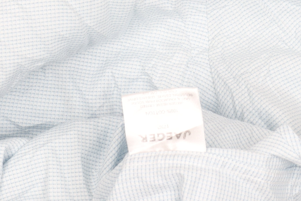 Jaeger Men's Blue Slim Fit Checked Shirt 17.5