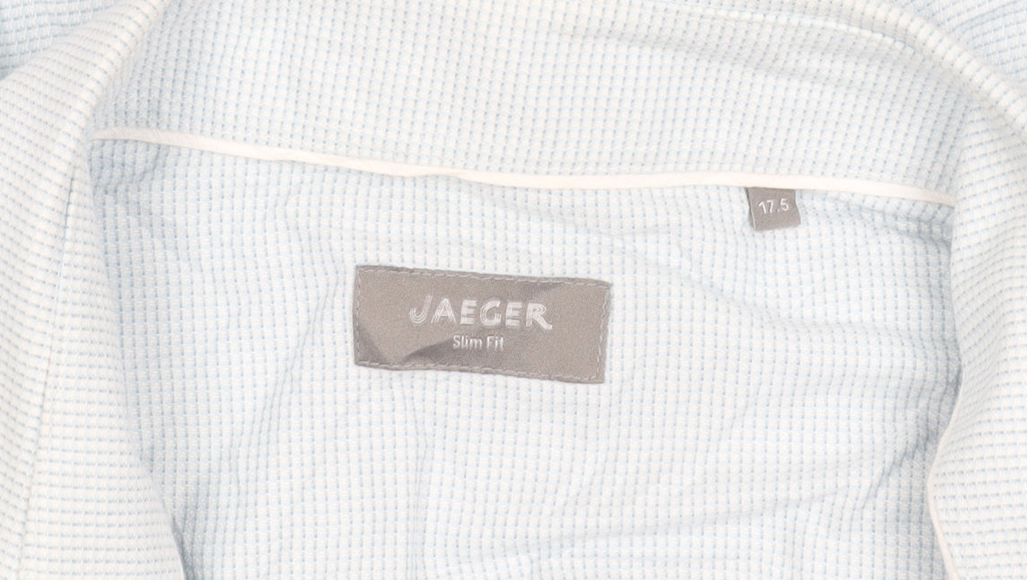Jaeger Men's Blue Slim Fit Checked Shirt 17.5