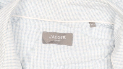 Jaeger Men's Blue Slim Fit Checked Shirt 17.5