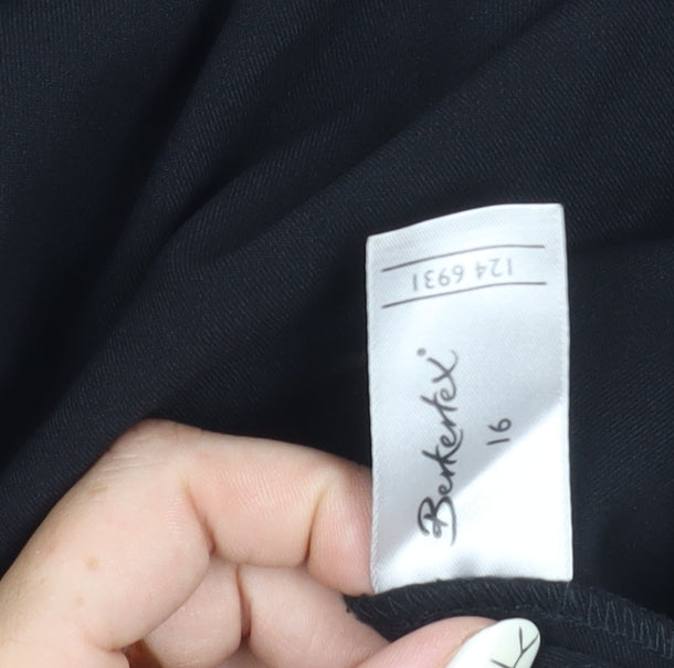 Berkertex Women's Black A-Line Midi Skirt Size 16