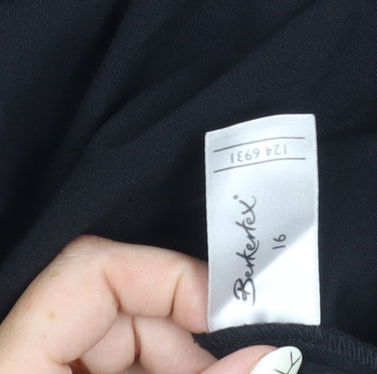 Berkertex Women's Black A-Line Midi Skirt Size 16