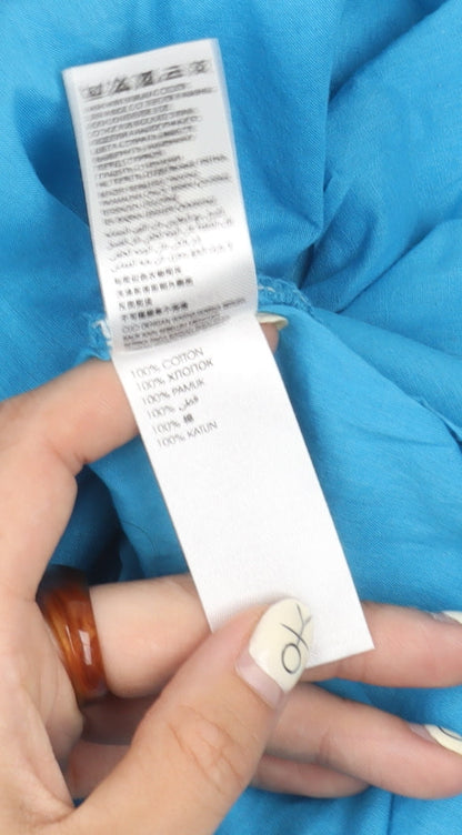 Debenhams Women's Blue Floral V-Neck Summer Dress