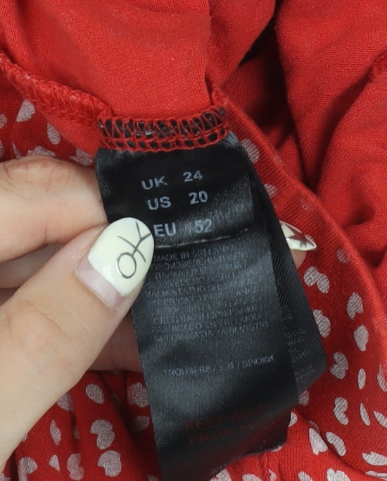 Capsule Women's Red Cropped Trousers, Size 24