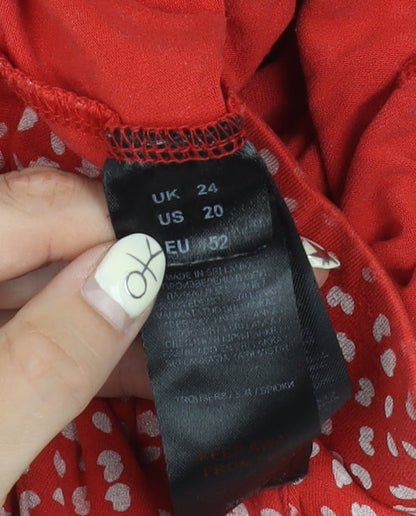 Capsule Women's Red Cropped Trousers, Size 24