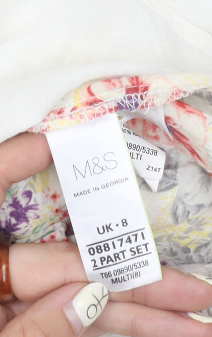 Marks and Spencer Floral Skirt Set Women Multicoloured UK 8