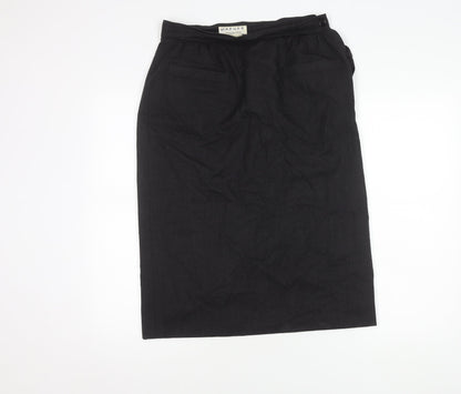 Jaeger Women's Black Wool Pencil Skirt Size 14
