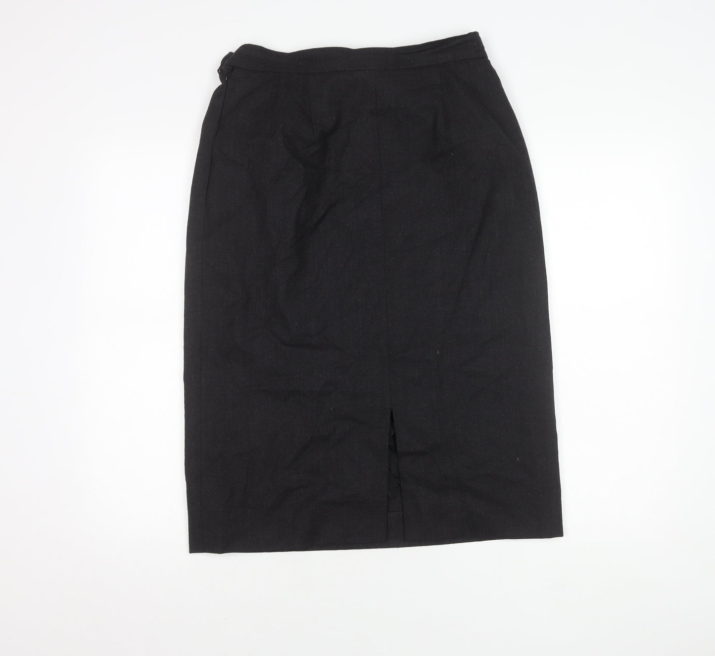 Jaeger Women's Black Wool Pencil Skirt Size 14