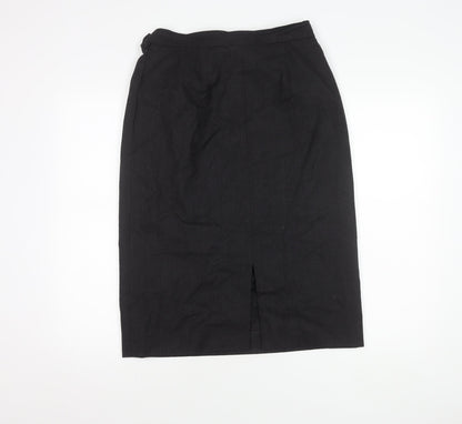 Jaeger Women's Black Wool Pencil Skirt Size 14