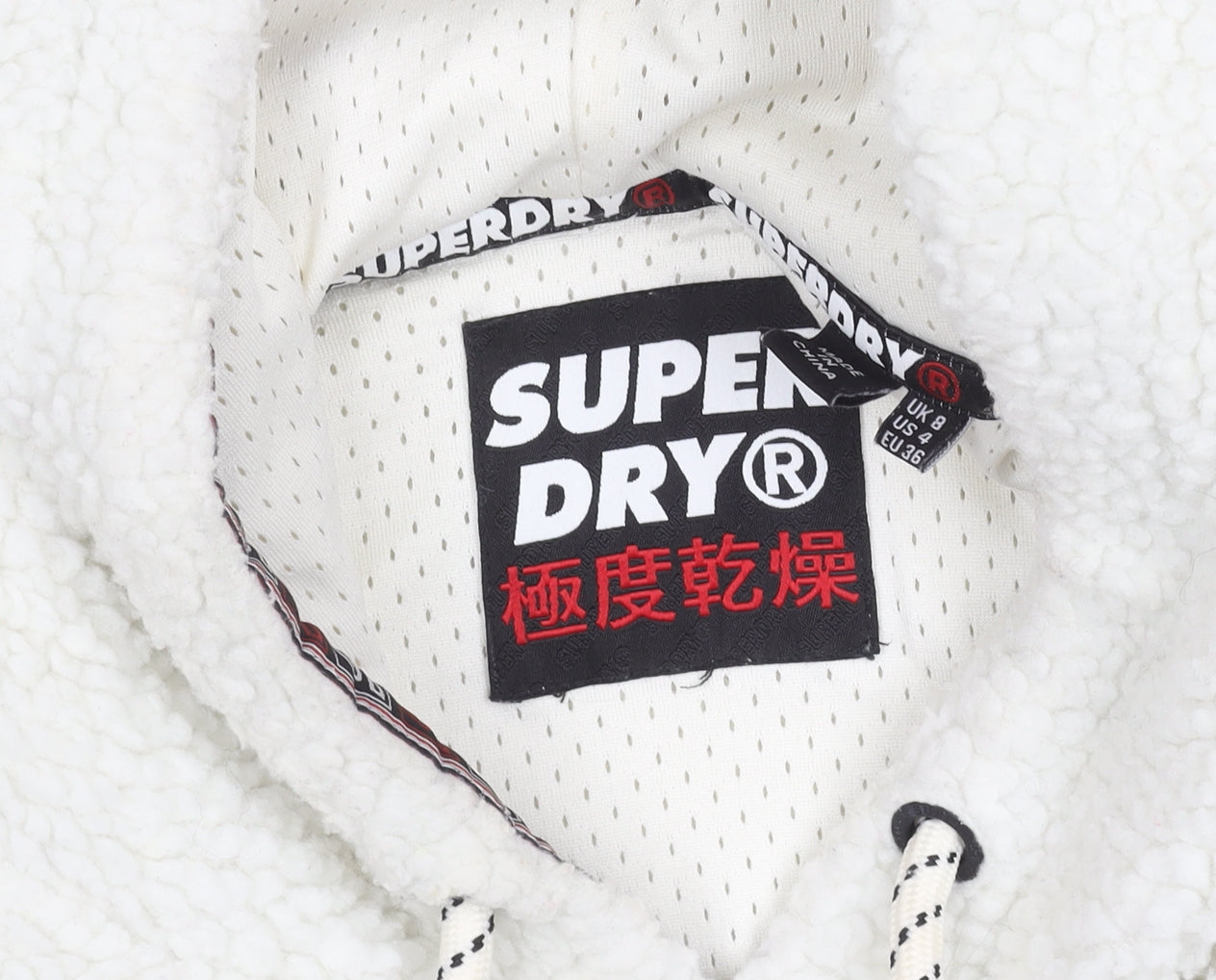 Superdry Women's White Pullover Hoodie, Size 8