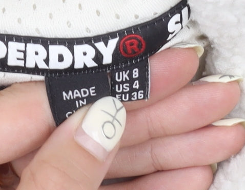 Superdry Women's White Pullover Hoodie, Size 8