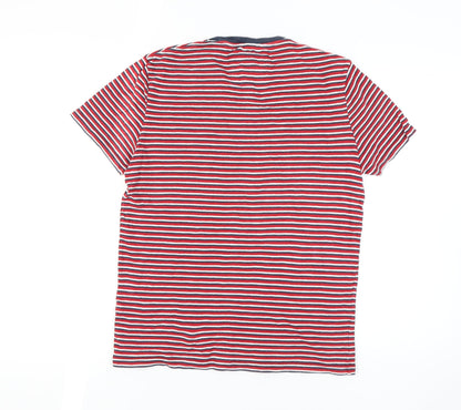 Jack Wills Men's Striped T-Shirt Small Red, Blue
